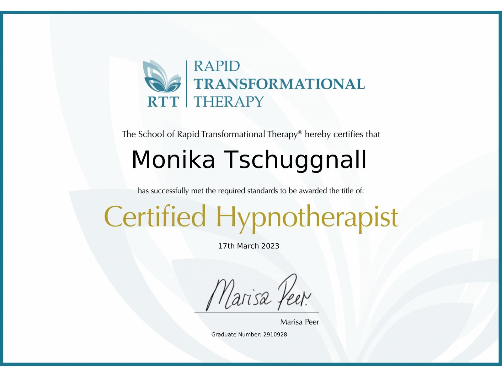 Certified Hypnotherapist — General Hypnotherapy Register (GHR / GHSC)